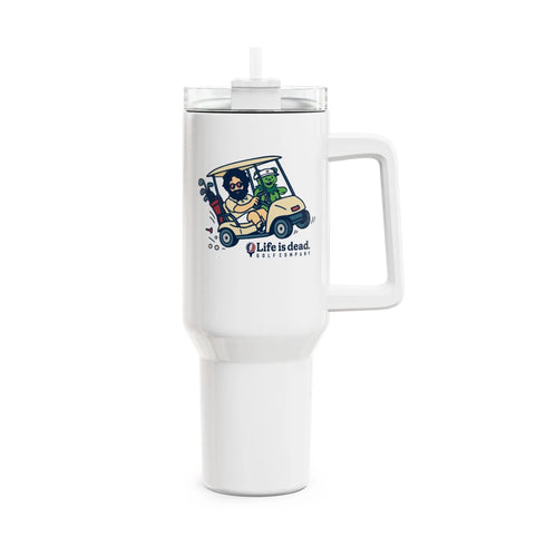 Grateful Dead - Joy Ridin' Jerry Life is dead. "Fat Man" Tumbler,  Double Insulated 40oz Travel Mug - StealieShop